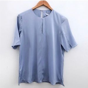 BOSS By Hugo Boss lome Slit Detail
Stretch Silk Blouse Size 8